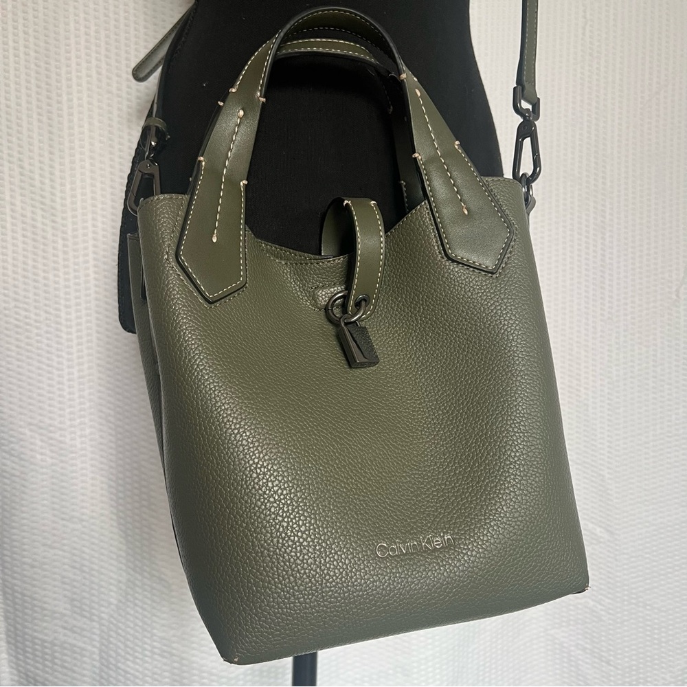 Calvin Klein Olive Green Remy Crossbody Bag